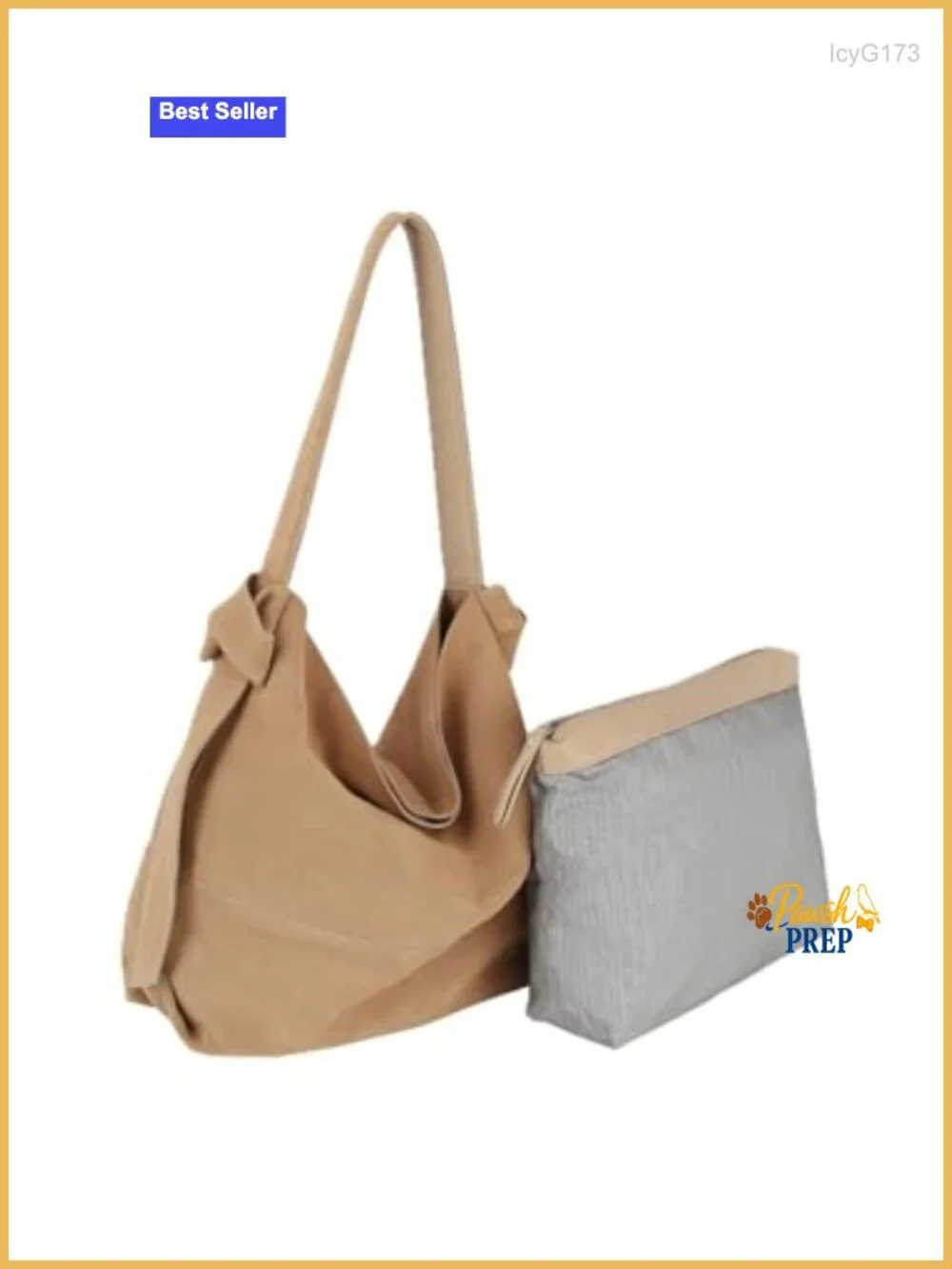 Genuine Suede 2-in-1 Hobo Handbag Tote with Detachable Pouch